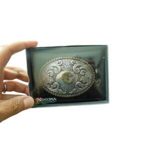 Nocona Belt Co Silver Gold Oval Western Style Belt Buckle NEW IN BOX
